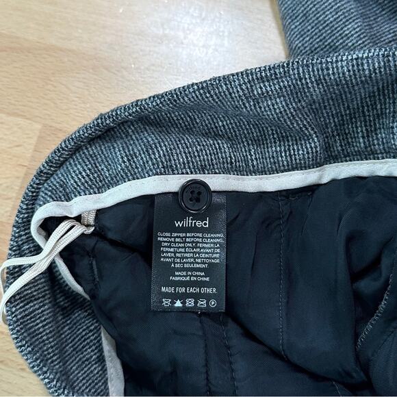 Wilfred Aritzia Jallade High Rise Wool Trouser Pant Tweed Grey 4 Preppy Classic - Picture 8 of 9